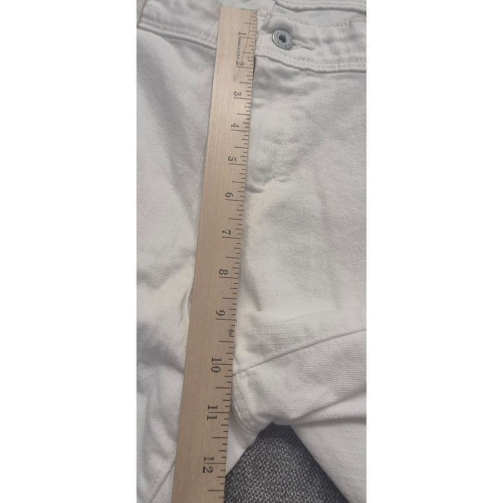 Levi Strauss women's white‎ denim shorts 22W cuffed legs 9" inseam classic - Picture 4 of 14